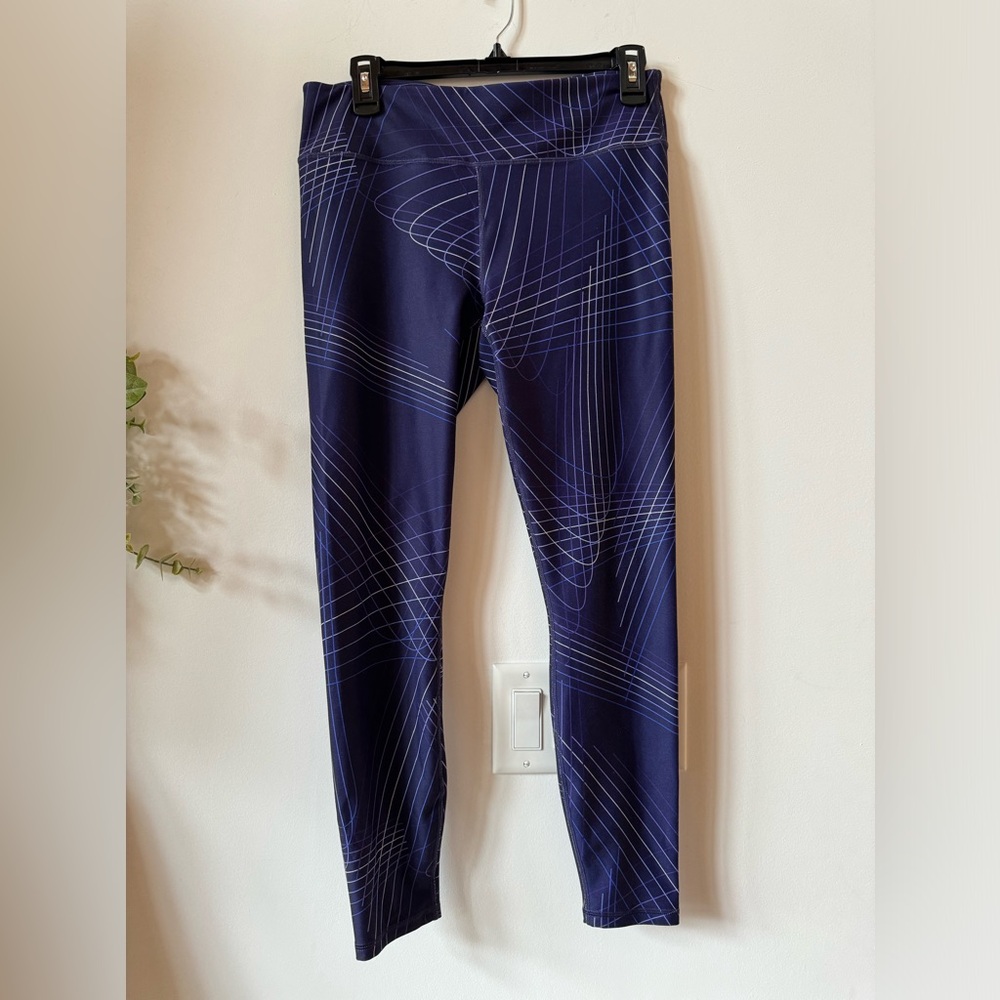 Women’s Guru G Active workout tights/leggings M Purple & Dark Blue Laser Ptrn